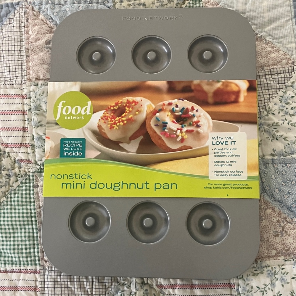 Food Network Nonstick Gray Mini Doughnut Pan